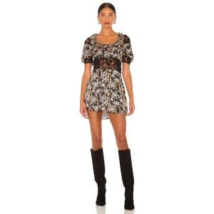 Free People Lucie Mini Dress in Black Combo